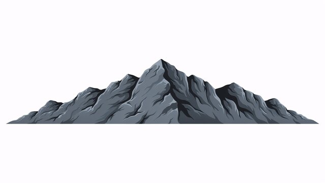 Flat of a jagged mountain range, gray rock peaks
