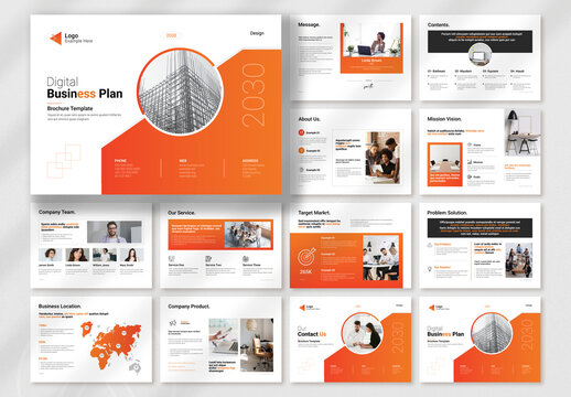 Digital Business Plan Brochure Landscape Template