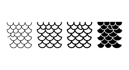 Scales Pattern Vector Set, Fish Scales Texture, Mermaid Scales Design, Ocean Motif, Seafood Graphics © haji