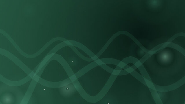 Abstract Green Background with Flowing Light Waves, Curved Lines, Dynamic Energy, Fractal Patterns, Digital Motion, Modern Texture and Futuristic Design Wallpaper