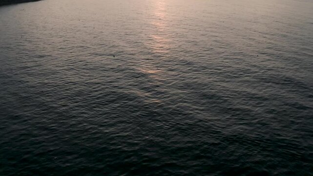 4k drone footage - Sunrise over islands near Quy Nhon.  Vietnam