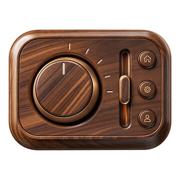 Elegant Wood Smart Home Control Panel Interface