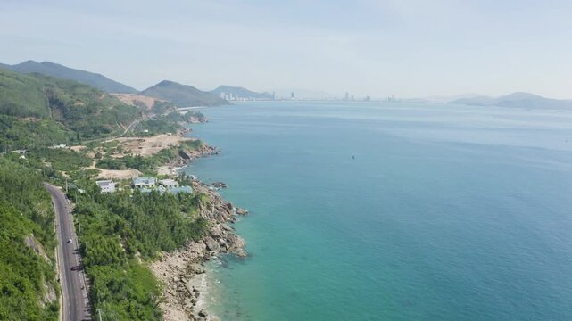 4k Drone Footage - Beautiful Mountains and Beaches of Quy Nhon.  Vietnam