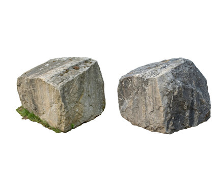 Collection of Natural Large Stone Boulders Isolated