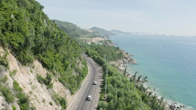 4k Drone Footage - Beautiful Mountains and Beaches of Quy Nhon.  Vietnam