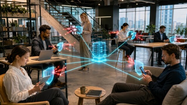 Business Cybersecurity Network Protection and Secure Data Connection