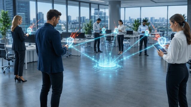 Business Cybersecurity Network Protection and Secure Data Connection