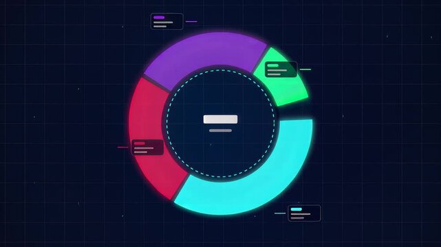 Futuristic digital dashboard with data charts and graphs