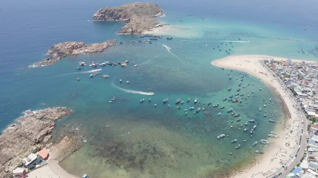 4k Drone footage - Nhon Hai Beach, Vietnam.  Near Quy Nhon