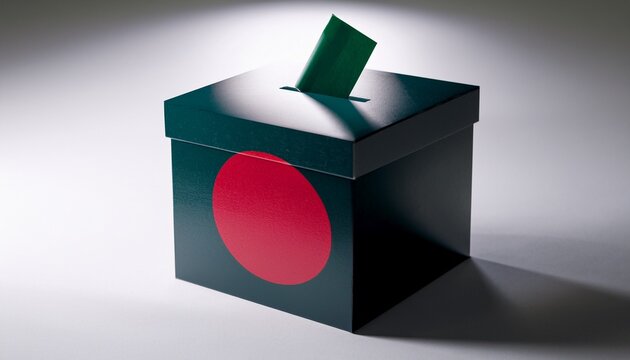 bangladesh flag voting box on white background; free space for text