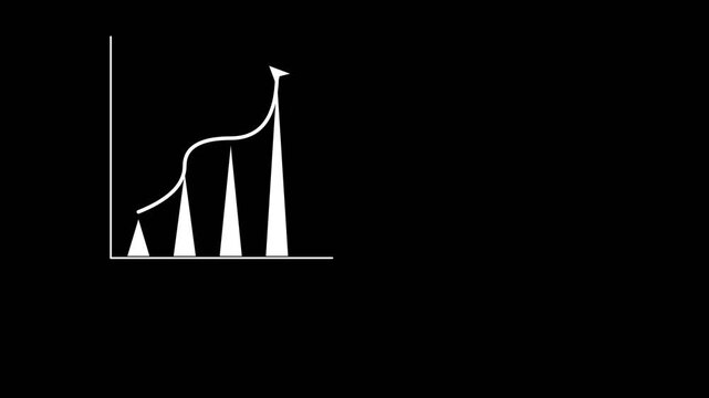 Animated Bar Chart Showing Exponential Growth and Business Success.