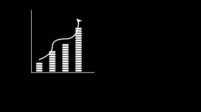 Animated Bar Chart Showing Progressive Growth and Financial Success.