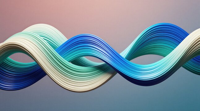 Abstract fluid waves flow together in blue and green hues. Smooth, layered lines create a dynamic, flowing visual. Modern design element, digital art, soft gradient background.