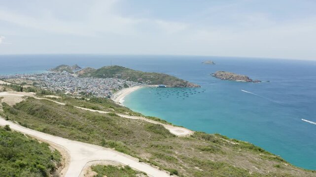 4k Drone Footage - Beautiful Mountains and Beaches near Quy Nhon Vietnam.  