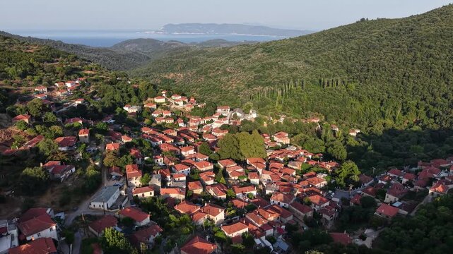 The traditional village of Promyri on southern Pelion mountain in central Greece.