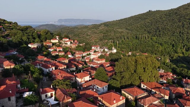 The traditional village of Promyri on southern Pelion mountain in central Greece.