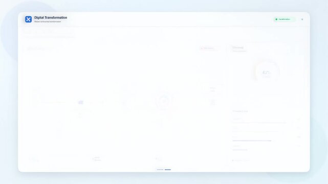 Software dashboard interface with data analytics and progress bars