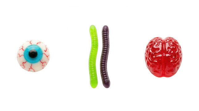 Deliciously spooky halloween snacks featuring gummy worms edible eyeballs and brain shaped candy for a thrilling celebration