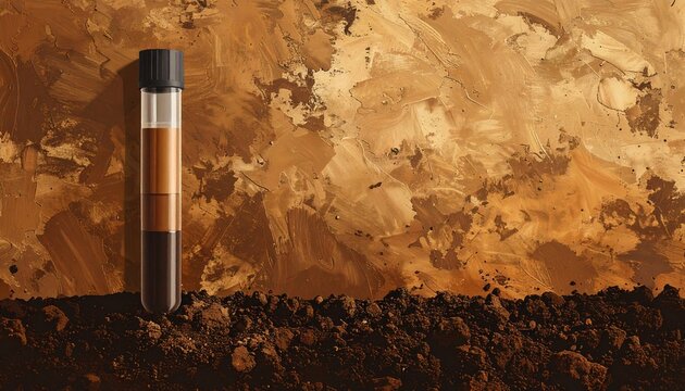 Geological Core Sample in Arid Rocky Terrain.