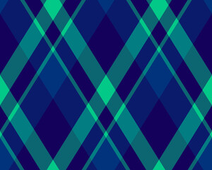 Fototapeta premium Argyle pattern of geometric rhombus. Harlequin check wallpaper design. Classic diamond shaped textile material for web background, print fabric clothing, sweater, wrapping paper, gift card, invitation