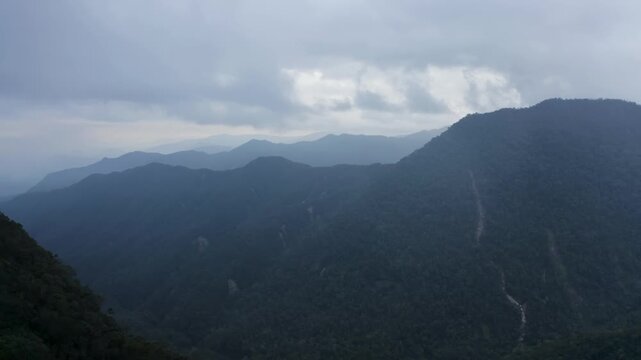 4k Drone Footage.  Beautiful Mountains and Jungle of the Central Highlands of Vietnam.  Road to Da Lat.