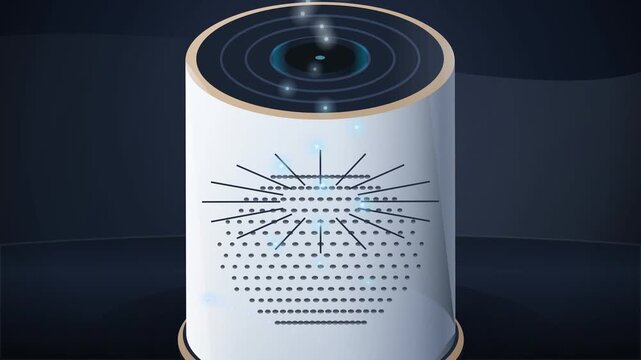 Futuristic Smart Device Animation with Data or Sound Visualization