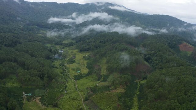 4k Drone Footage.  Beautiful Mountains and Jungle of the Central Highlands of Vietnam.  Road to Da Lat.