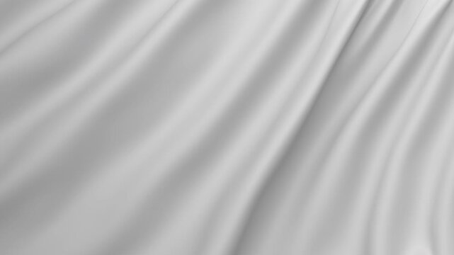 White fabric 3d animation with pastel silk satin cloth cascading smooth liquid wave motion elegant wavy texture abstract soft background refined textile draping subtle curves serene luxurious design