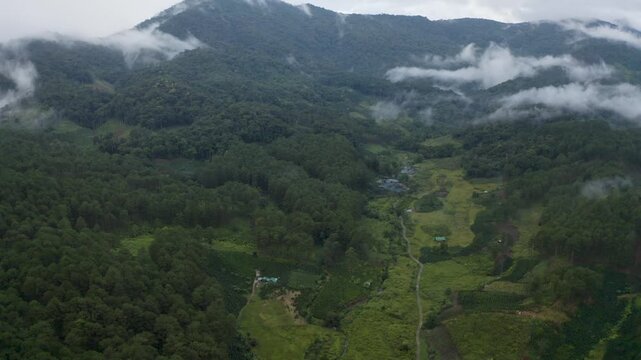 4k Drone Footage.  Beautiful Mountains and Jungle of the Central Highlands of Vietnam.  Road to Da Lat.