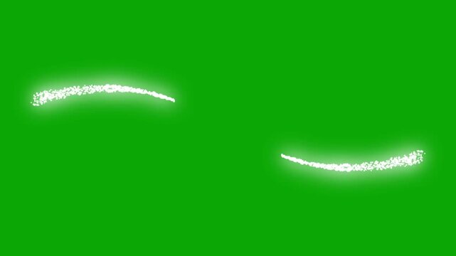 4k sparkling star line animation, glowing white glitter particles, fairy dust trail, magical doodle stars, festive shimmer confetti, smooth light motion effect on green screen 4k hd