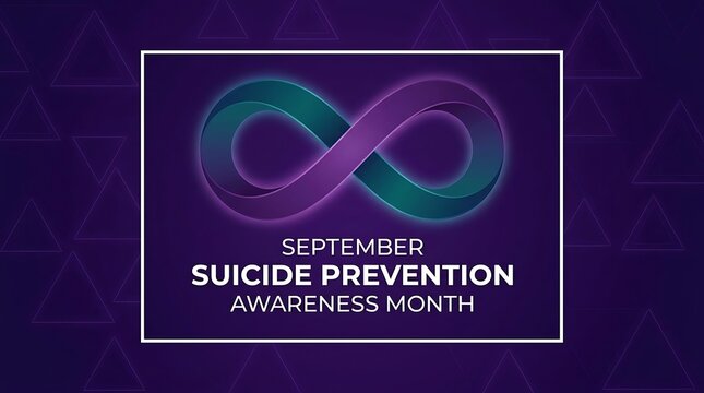 September suicide prevention awareness month infinity ribbon graphic