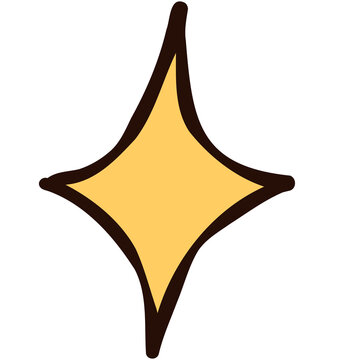 Yellow Four Point Twinkle Sparkle Symbol