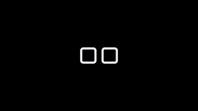 Two white rounded square outlines centered on a plain black background.