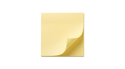 Yellow Sticky Note Pad with Curled Corner Isolated Element Cutout PNG Template for Reminders Office Memo Graphic Resource © creativestock