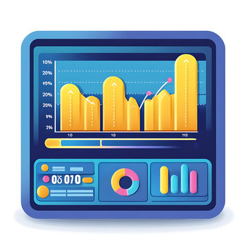 Flat vector illustration of investment growth, business profit, financial performance, stock market success, and revenue analytics infographic isolated on white background