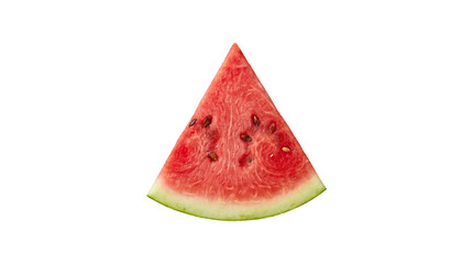 Fresh Watermelon Slice Isolated on White Background, Juicy Red Fruit Cutout Clipart Design Element © creativestock