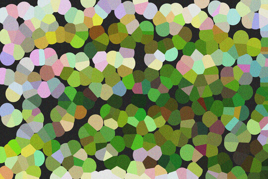 Colorful circular mosaic pattern with diverse pastel hues creating an artistic digital surface texture