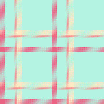 Mosaic vector check plaid, damask tartan fabric seamless. Baby background textile pattern texture in light and red colors.