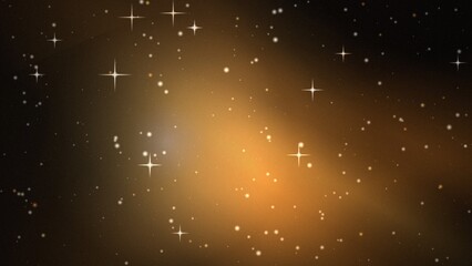 Golden amber space nebula with bright central glow for cinematic visuals © Anamul Haque Anik