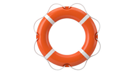 Orange Lifebuoy Ring Buoy for Maritime Rescue and Safety Support Concept, Isolated Element Cutout Transparent PNG © creativestock