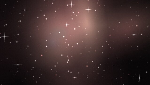 Sparkling stars and nebulae in deep space with a warm glow, ideal for cosmic themes and backgrounds