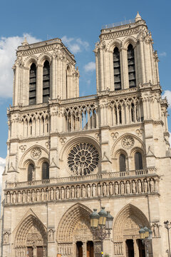 West facade of Notre Dame de Paris, France