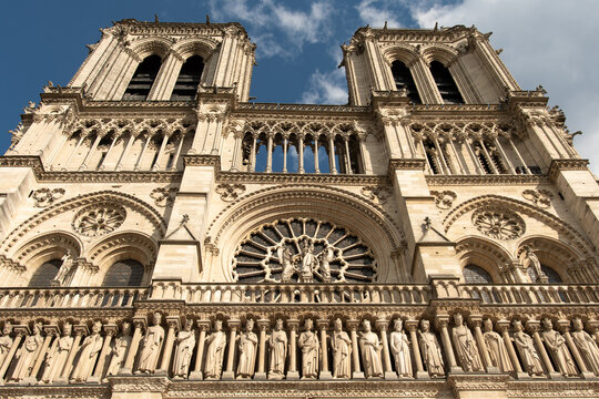 West facade of Notre Dame de Paris, France
