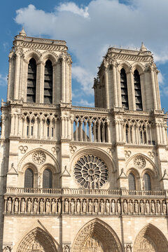 West facade of Notre Dame de Paris, France