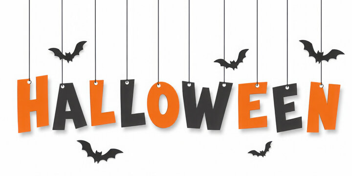 HALLOWEEN Hanging Letters with Bats