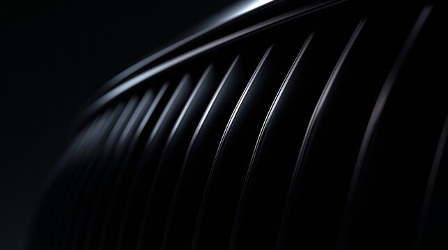 Luxury Car Front Grille Detail in Dark Studio Lighting