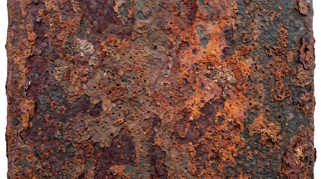 close-up of highly textured rusty metal surface