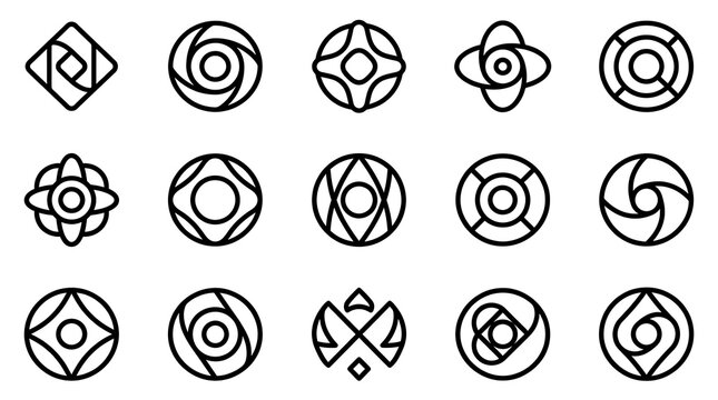 Abstract Geometric Minimalist Logo Icon Set