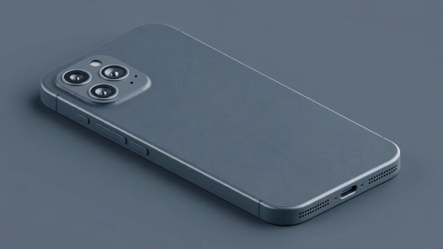 Modern Smartphone with Triple Camera System on a Neutral Background.