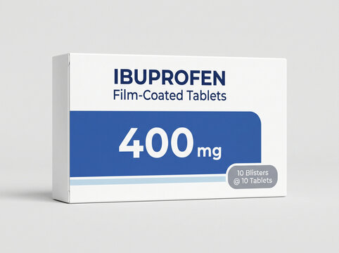 Generic box of ibuprofen 400mg pain relief medication